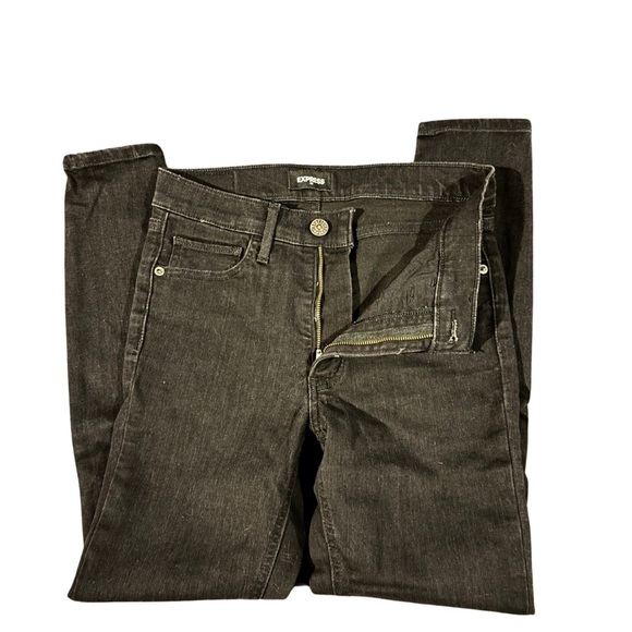 COPY - Express Women’s Black Denim Classic Skinny Jeans Mid-Rise Size 4 - Picture 1 of 4